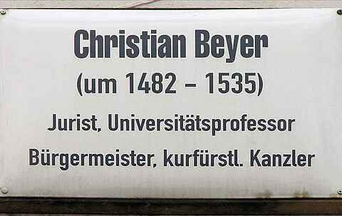 Gedenktafle Christian Beyer Lutherstadt Wittenberg
