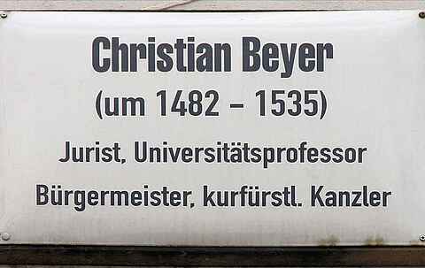 Gedenktafle Christian Beyer Lutherstadt Wittenberg