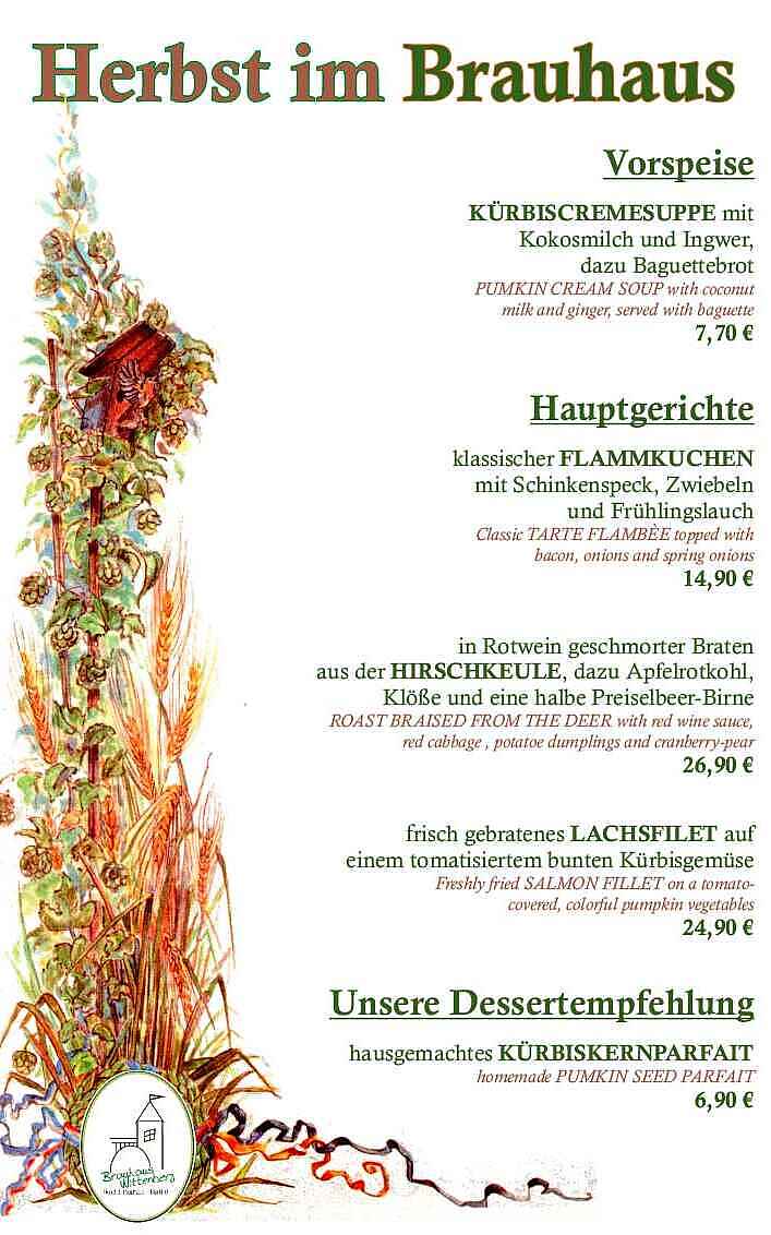 Brauhaus Wittenberg Herbstarte